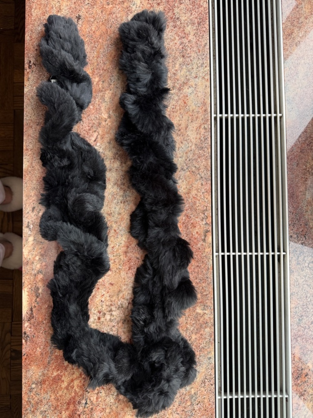 C.C Black Faux Fur Boa Scarf